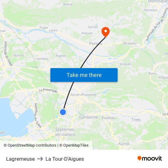 Lagremeuse to La Tour-D'Aigues map