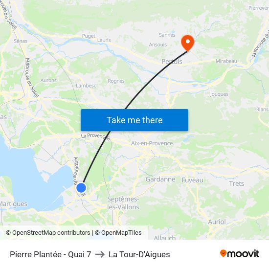 Pierre Plantée - Quai 7 to La Tour-D'Aigues map