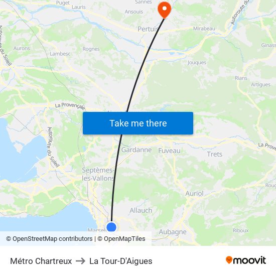 Métro Chartreux to La Tour-D'Aigues map