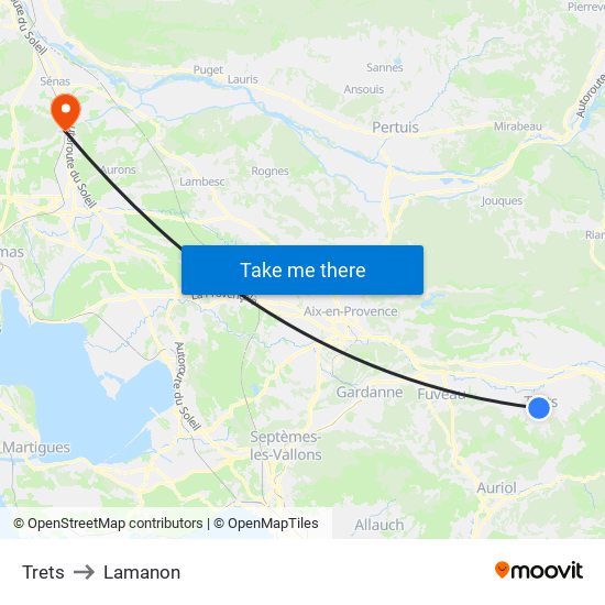Trets to Lamanon map