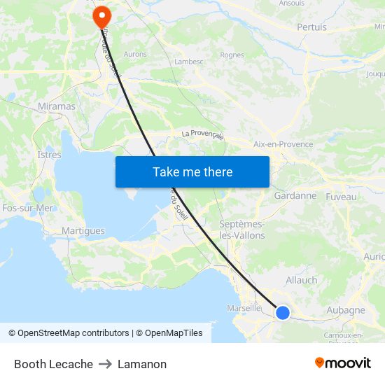 Booth Lecache to Lamanon map