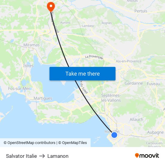 Salvator Italie to Lamanon map