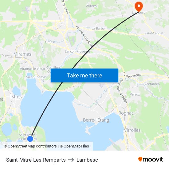 Saint-Mitre-Les-Remparts to Lambesc map