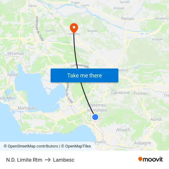 N.D. Limite Rtm to Lambesc map