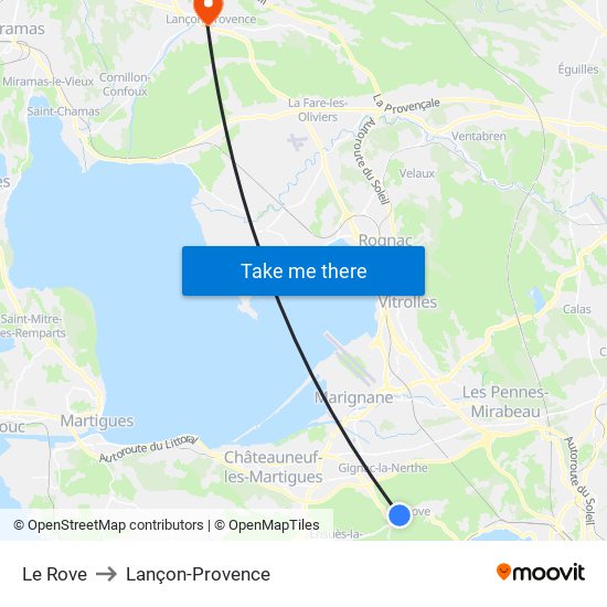 Le Rove to Lançon-Provence map