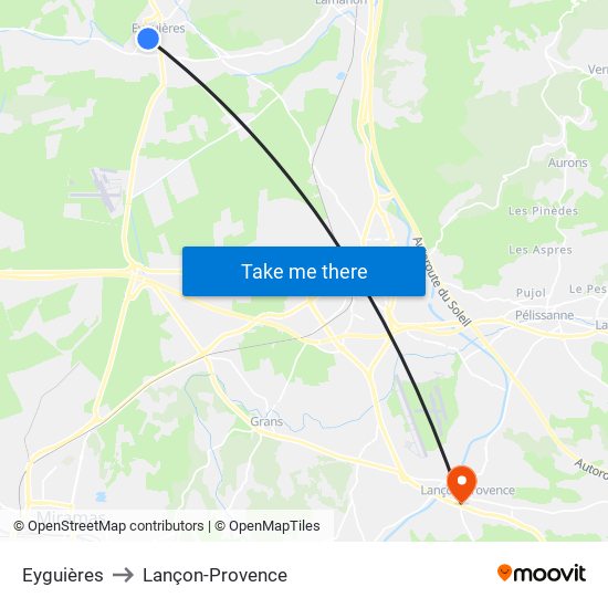 Eyguières to Lançon-Provence map