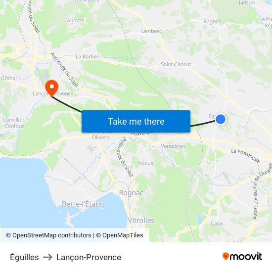 Éguilles to Lançon-Provence map