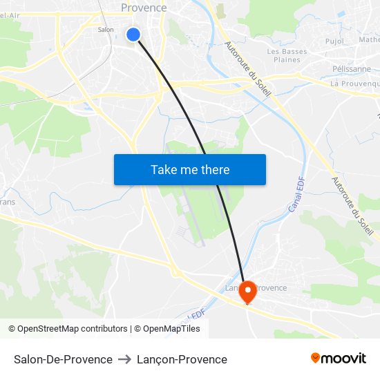 Salon-De-Provence to Lançon-Provence map