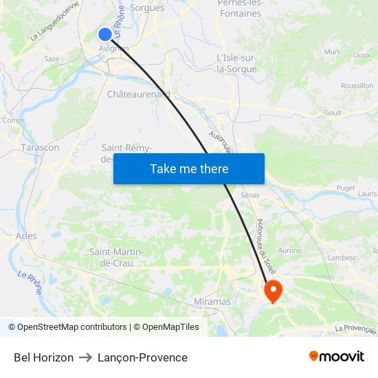 Bel Horizon to Lançon-Provence map