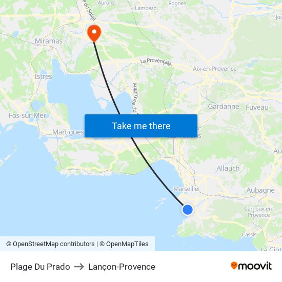 Plage Du Prado to Lançon-Provence map