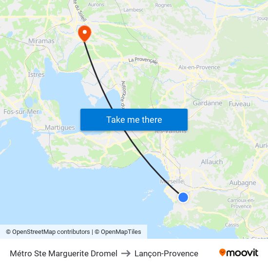 Métro Ste Marguerite Dromel to Lançon-Provence map