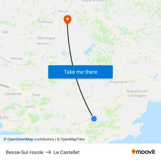 Besse-Sur-Issole to Le Castellet map