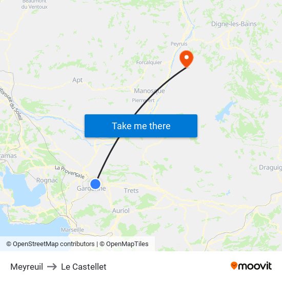 Meyreuil to Le Castellet map