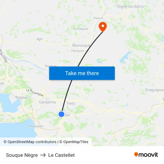 Souque Nègre to Le Castellet map