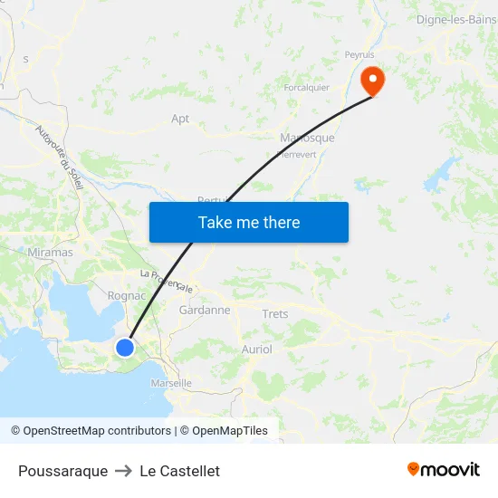 Poussaraque to Le Castellet map