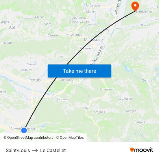 Saint-Louis to Le Castellet map