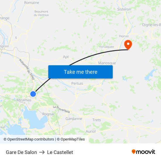 Gare De Salon to Le Castellet map