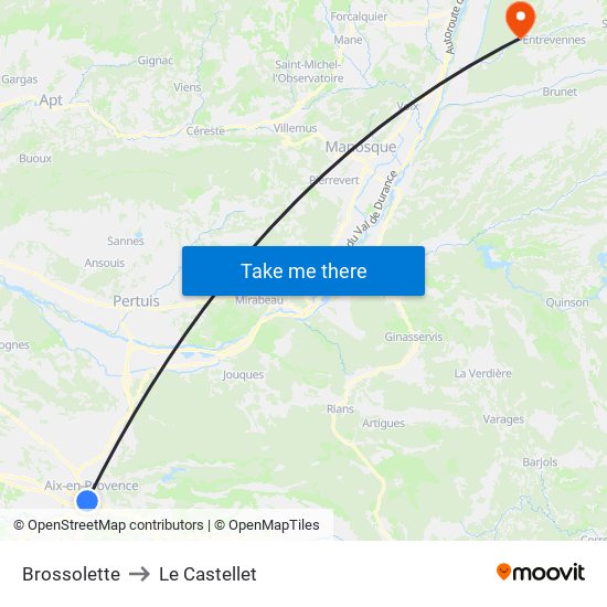 Brossolette to Le Castellet map