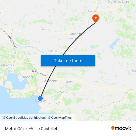 Métro Gèze to Le Castellet map