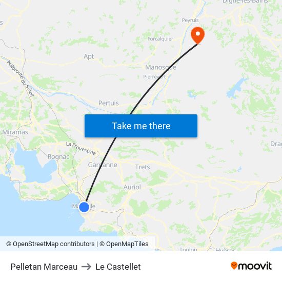 Pelletan Marceau to Le Castellet map