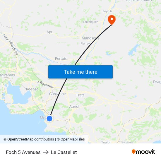 Foch 5 Avenues to Le Castellet map