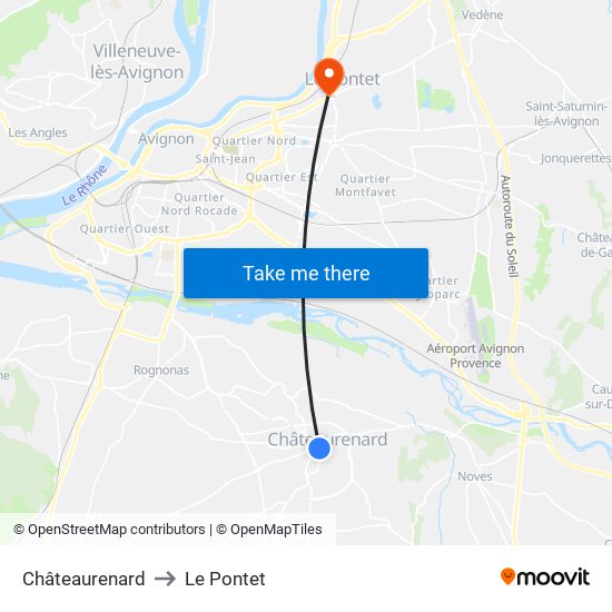 Châteaurenard to Le Pontet map