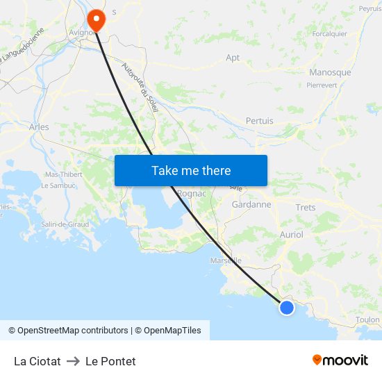 La Ciotat to Le Pontet map