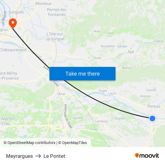 Meyrargues to Le Pontet map