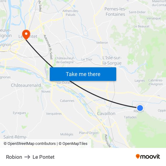 Robion to Le Pontet map