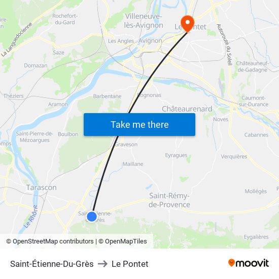 Saint-Étienne-Du-Grès to Le Pontet map