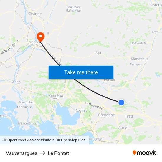 Vauvenargues to Le Pontet map