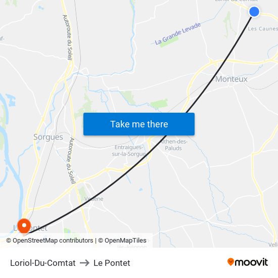 Loriol-Du-Comtat to Le Pontet map