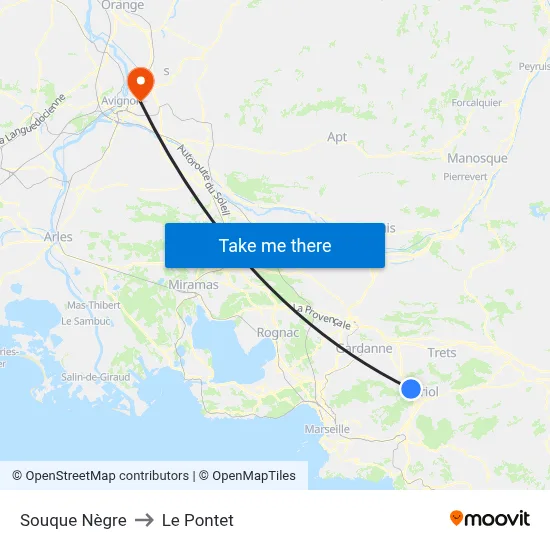 Souque Nègre to Le Pontet map