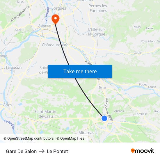 Gare De Salon to Le Pontet map