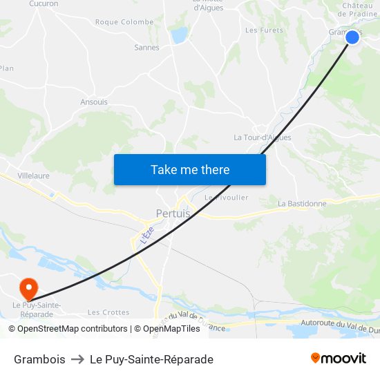 Grambois to Le Puy-Sainte-Réparade map