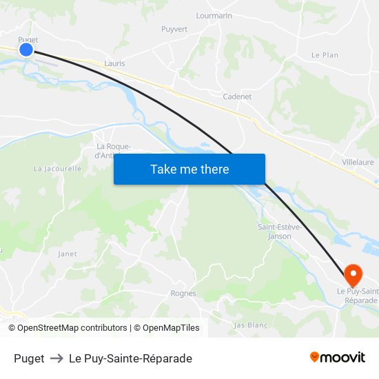 Puget to Le Puy-Sainte-Réparade map