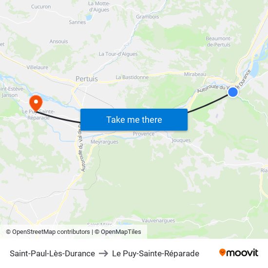 Saint-Paul-Lès-Durance to Le Puy-Sainte-Réparade map