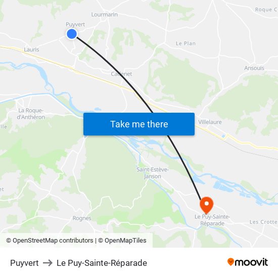 Puyvert to Le Puy-Sainte-Réparade map