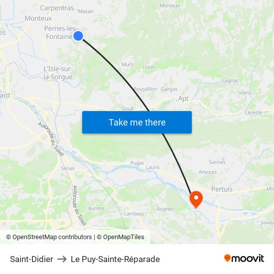 Saint-Didier to Le Puy-Sainte-Réparade map