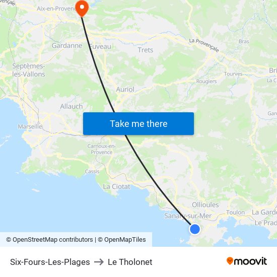 Six-Fours-Les-Plages to Le Tholonet map