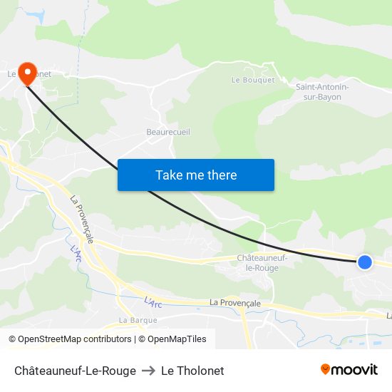 Châteauneuf-Le-Rouge to Le Tholonet map