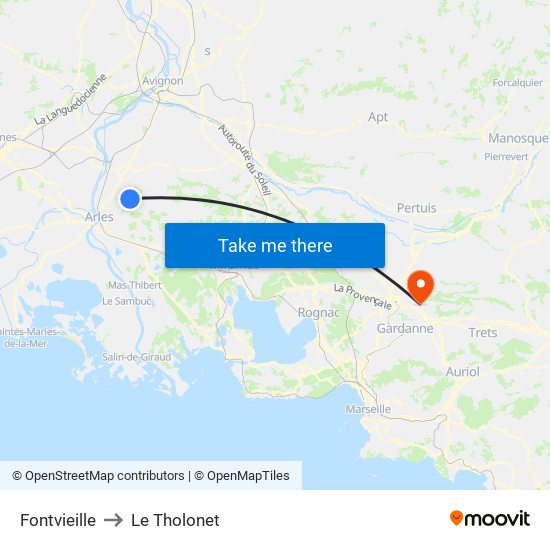 Fontvieille to Le Tholonet map