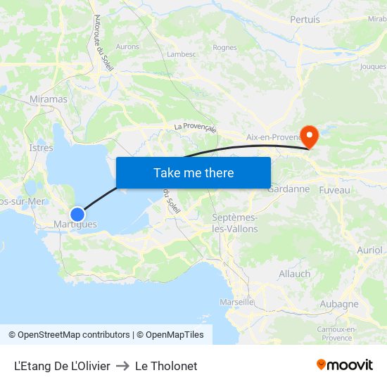 L'Etang De L'Olivier to Le Tholonet map