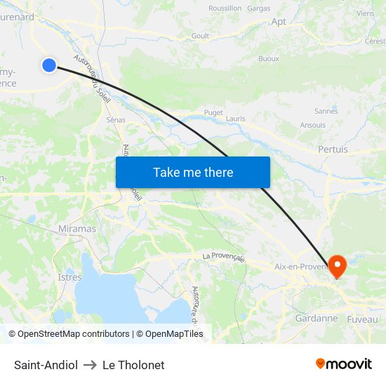 Saint-Andiol to Le Tholonet map