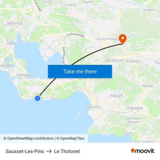 Sausset-Les-Pins to Le Tholonet map