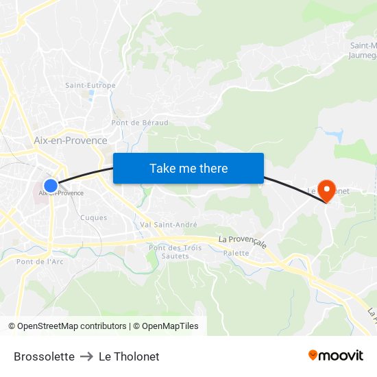 Brossolette to Le Tholonet map