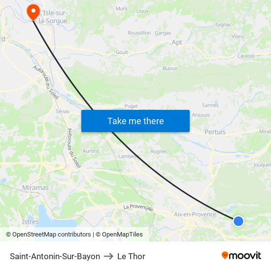 Saint-Antonin-Sur-Bayon to Le Thor map