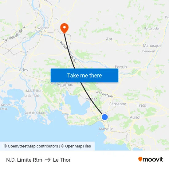N.D. Limite Rtm to Le Thor map