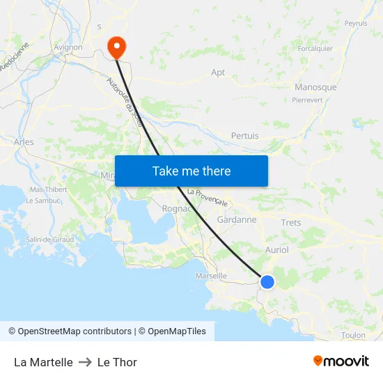 La Martelle to Le Thor map
