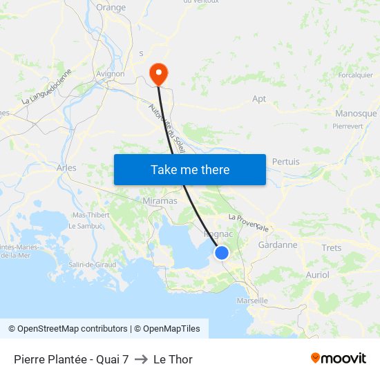 Pierre Plantée - Quai 7 to Le Thor map